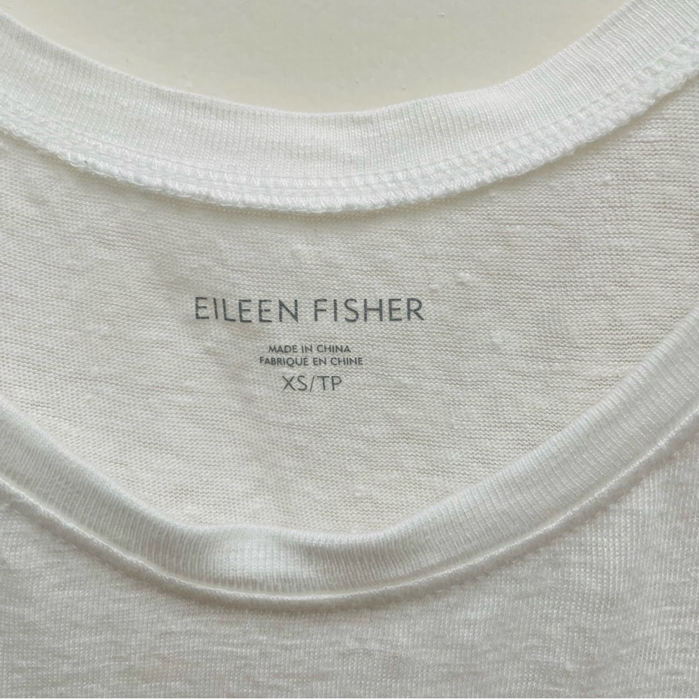 EILEEN FISHER Organic Linen Jersey Tank Top White Size S - Picture 4 of 7